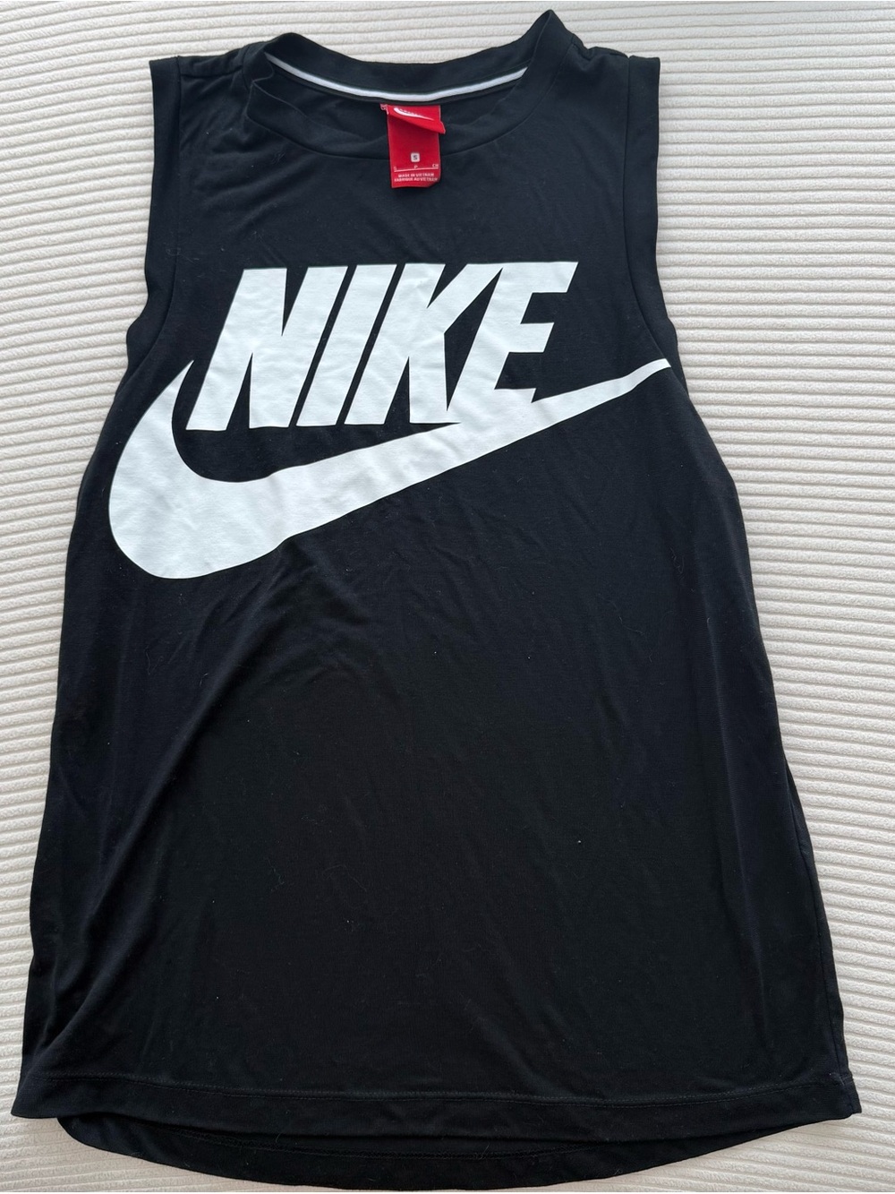 Nike Black Tank Top with White Swoosh Logo